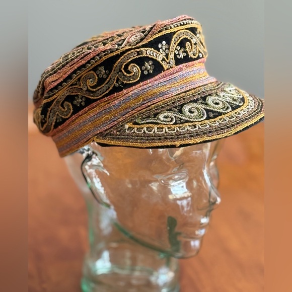 Accessories - Embroidered Multicolor Vintage Women's Cap from Thailand 🇹🇭